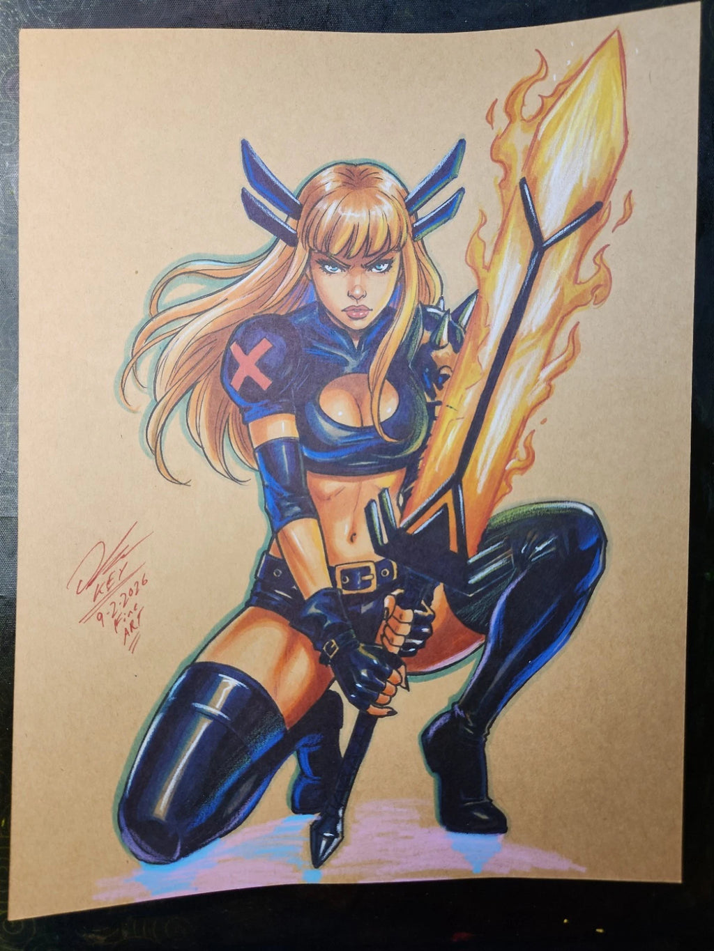Magik Comic Art Original Fine Mixed Media | Rare 1 of 1 | COA Included | 8.5x11 on Premium Archival Cardstock