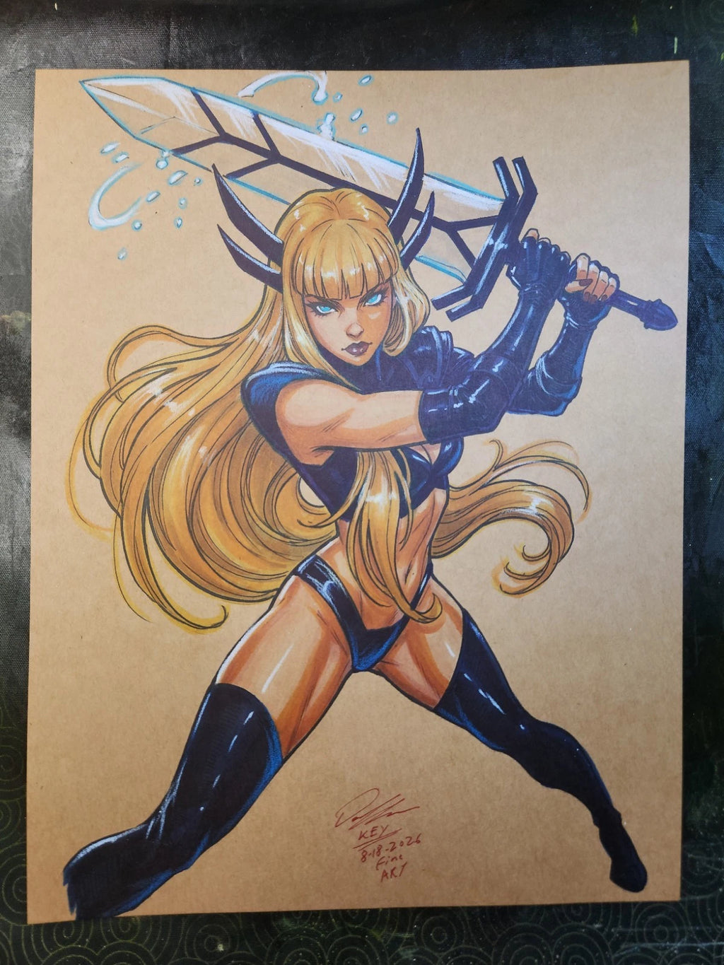 Magik Comic Art Original Fine Mixed Media | Rare 1 of 1 | COA Included | 8.5x11 on Premium Archival Cardstock