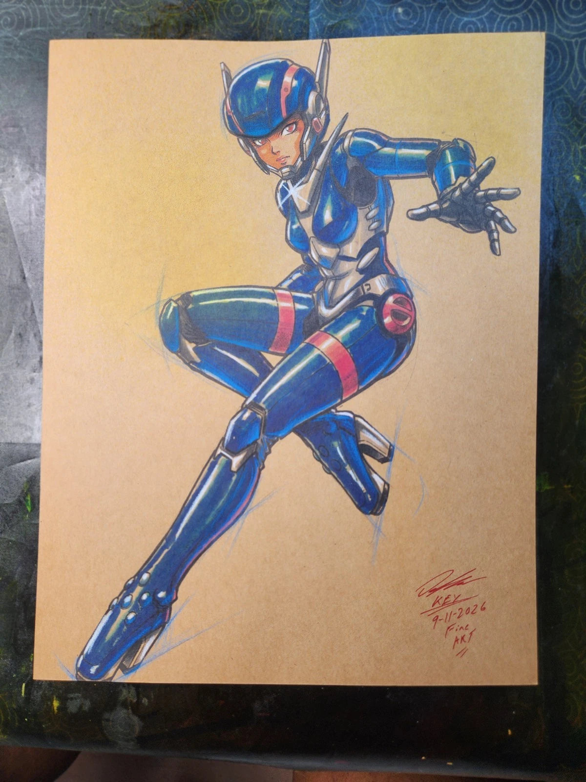 Priss BC Comic Art Original Fine Mixed Media | Rare 1 of 1 | COA Included | 8.5x11 on Premium Archival Cardstock