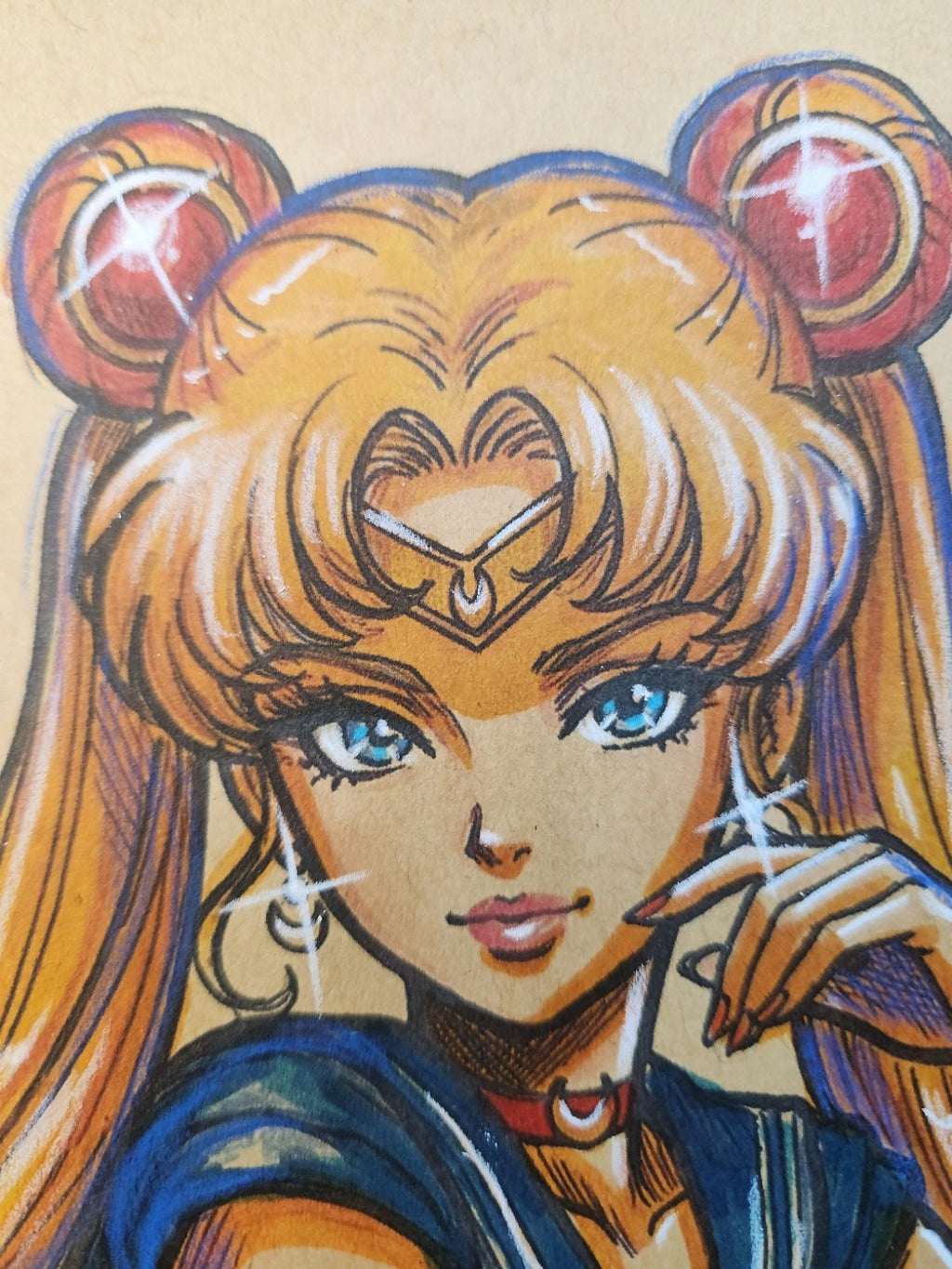 Usagi Sailor Moon Comic Art Original Fine Mixed Media | Rare 1 of 1 | COA Included | 8.5x11 on Premium Archival Cardstock