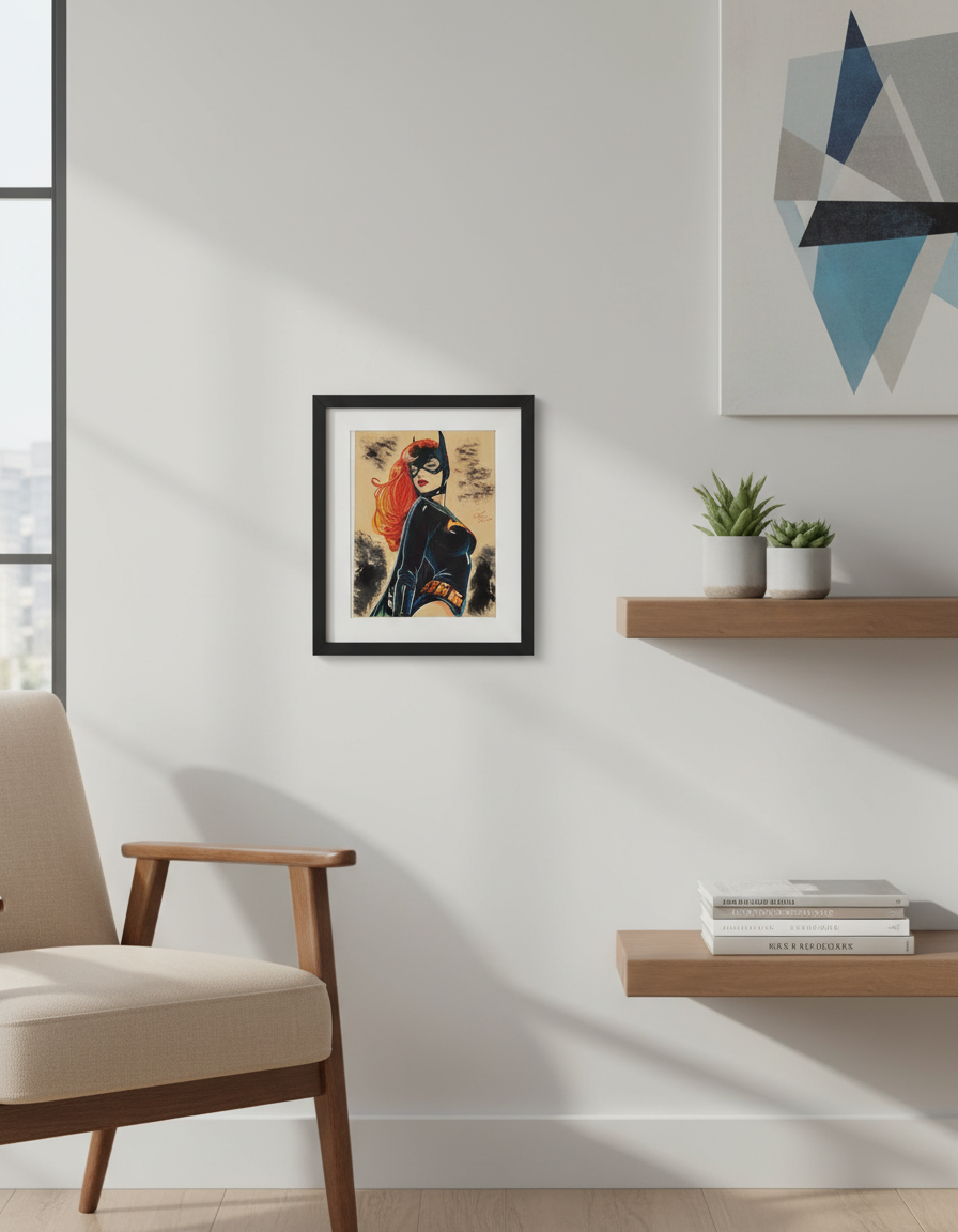 Batgirl Art Print Certificate Frame Size