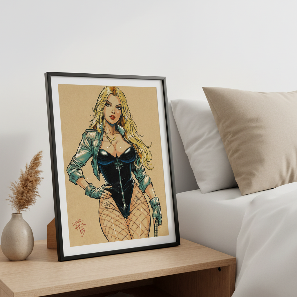 Black Canary Print - Scandinavian Bedroom