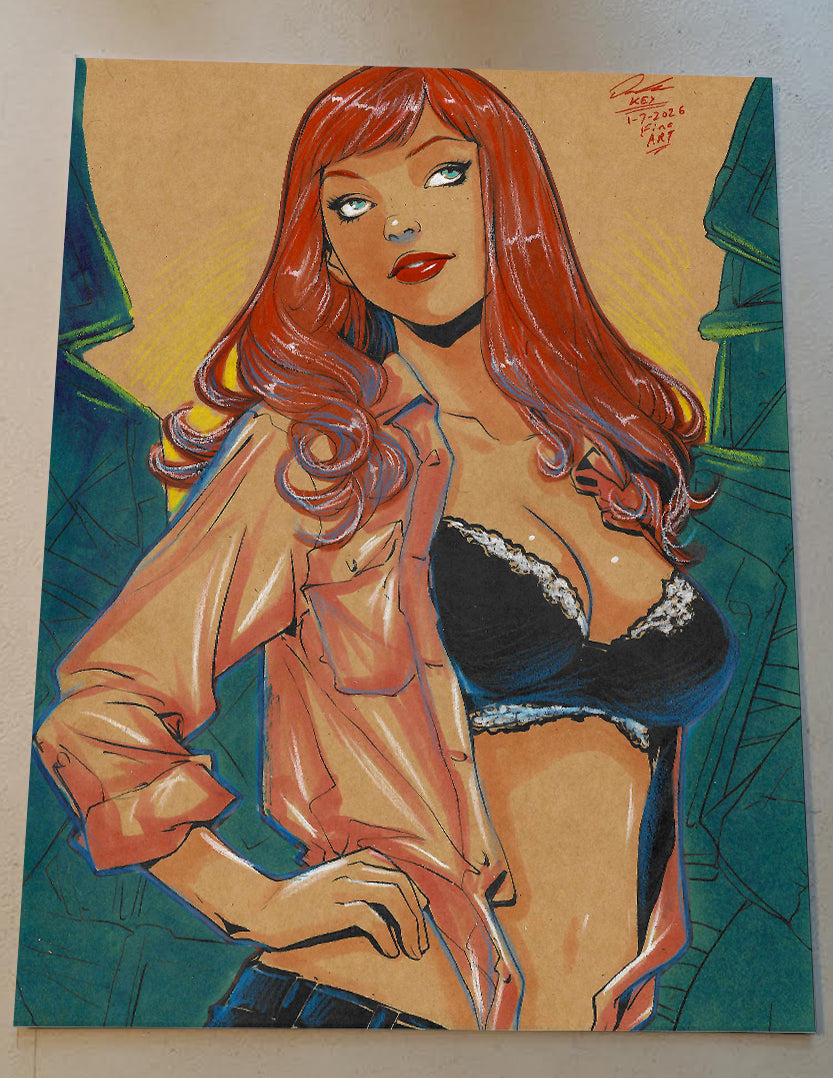 Mary Jane Watson Art Illustration Hard Signed 8.5x11in Fine Art PRINT