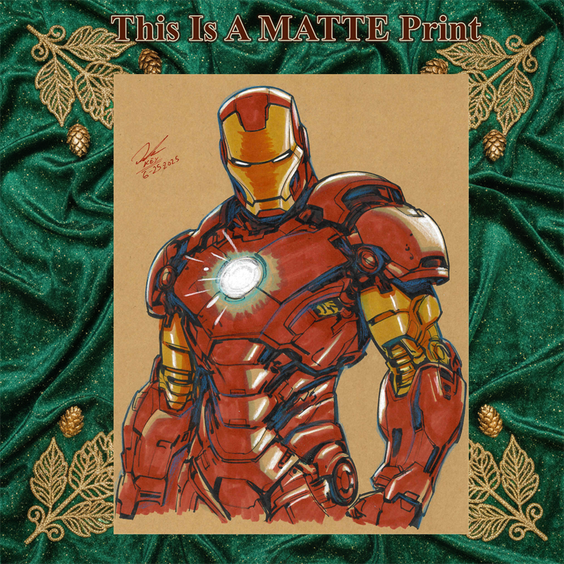 Ironman Art Illustration Hard Signed 8.5x11in Fine Art PRINT