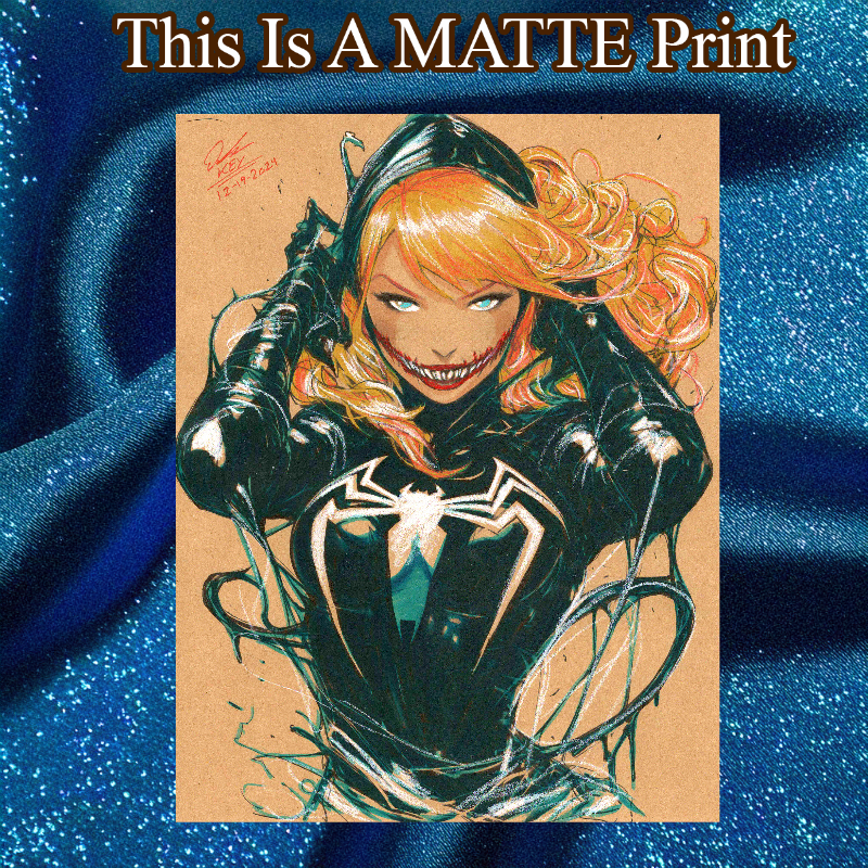 Gwen X Venom Art Illustration Hard Signed 8.5x11in Fine Art PRINT