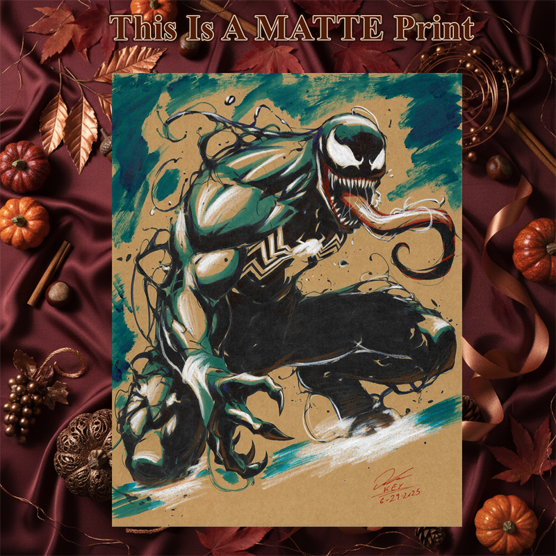 Venom Art Illustration Hard Signed 8.5x11in Fine Art PRINT