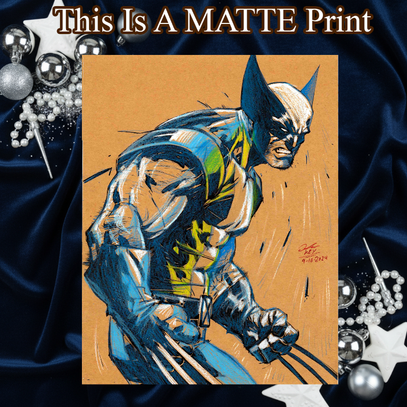 Wolverine Art Illustration Hard Signed 8.5x11in Fine Art PRINT