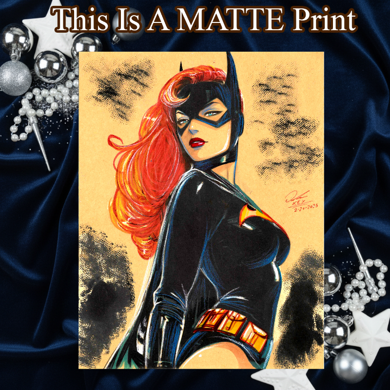 Batgirl Art Illustration Hard Signed 8.5x11in Fine Art PRINT