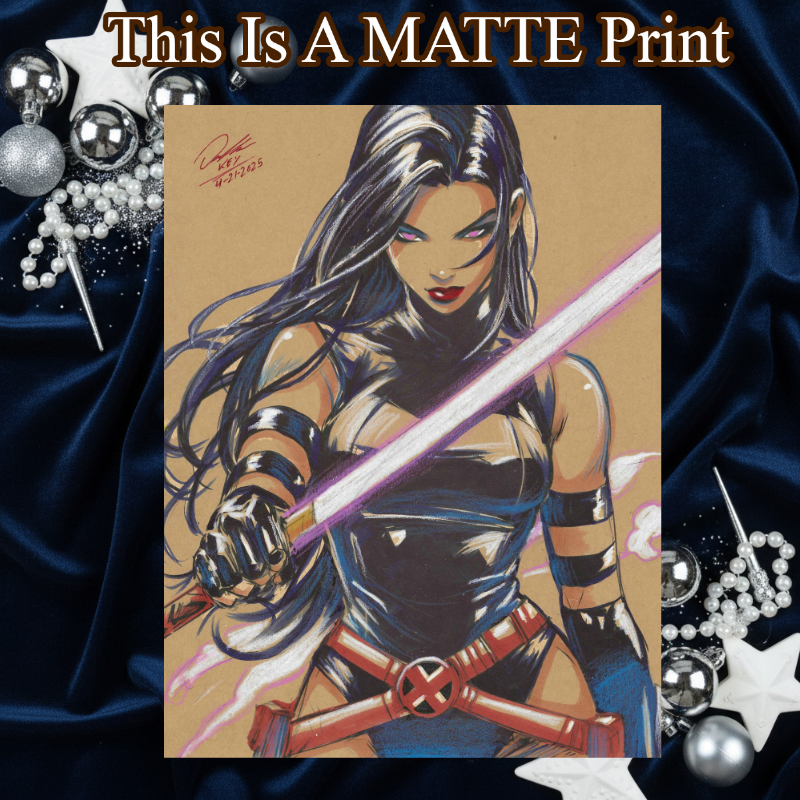 Psylocke Art Illustration Hard Signed 8.5x11in Fine Art PRINT