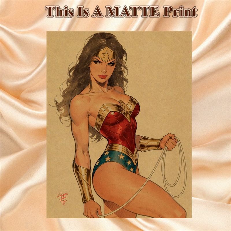 Wonder Woman Art Illustration Hard Signed 8.5x11in Fine Art PRINT