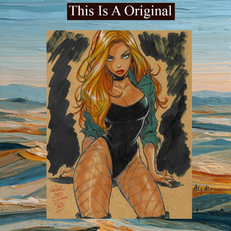 Black Canary Comic Art Original Fine Mixed Media | Rare 1 of 1 | COA Included | 8.5x11 on Premium Archival Cardstock