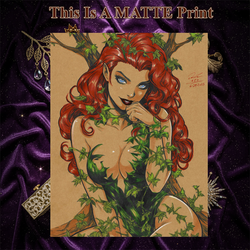 Poison Ivy Art Illustration Hard Signed 8.5x11in Fine Art PRINT