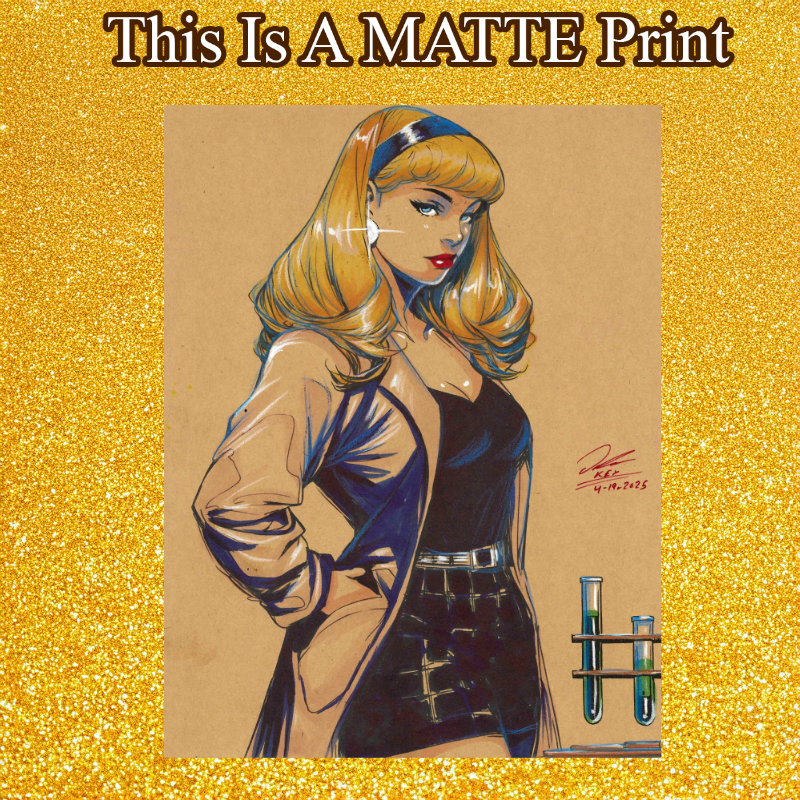 Gwen Stacy Art Illustration Hard Signed 8.5x11in Fine Art PRINT