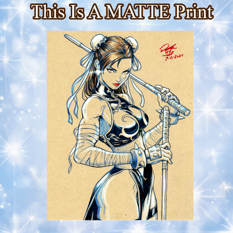 Chun-Li Art Illustration Hard Signed 8.5x11in Fine Art PRINT