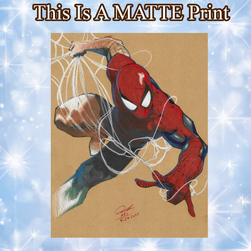 Spider-Man Art Illustration Hard Signed 8.5x11in Fine Art PRINT