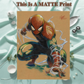 Spider-Man Art Illustration Hard Signed 8.5x11in Fine Art PRINT