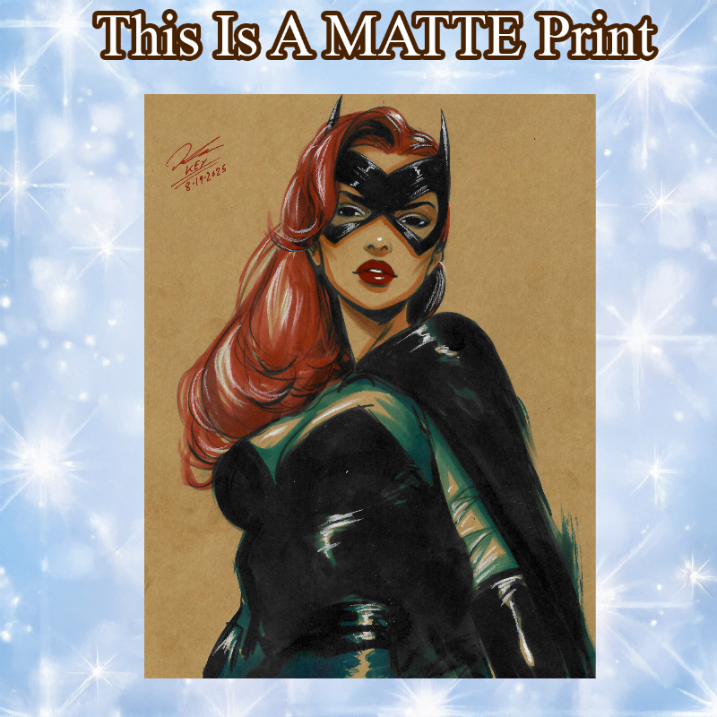 Batgirl Art Illustration Hard Signed 8.5x11in Fine Art PRINT