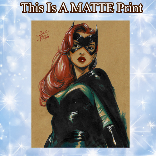Batgirl Art Illustration Hard Signed 8.5x11in Fine Art PRINT