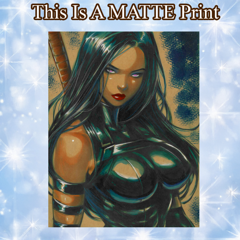 Psylocke Art Illustration Hard Signed 8.5x11in Fine Art PRINT