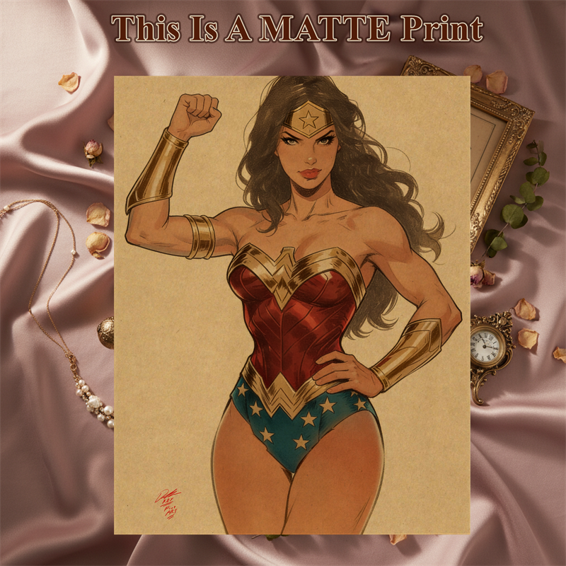 Wonder Woman Art Illustration Hard Signed 8.5x11in Fine Art PRINT