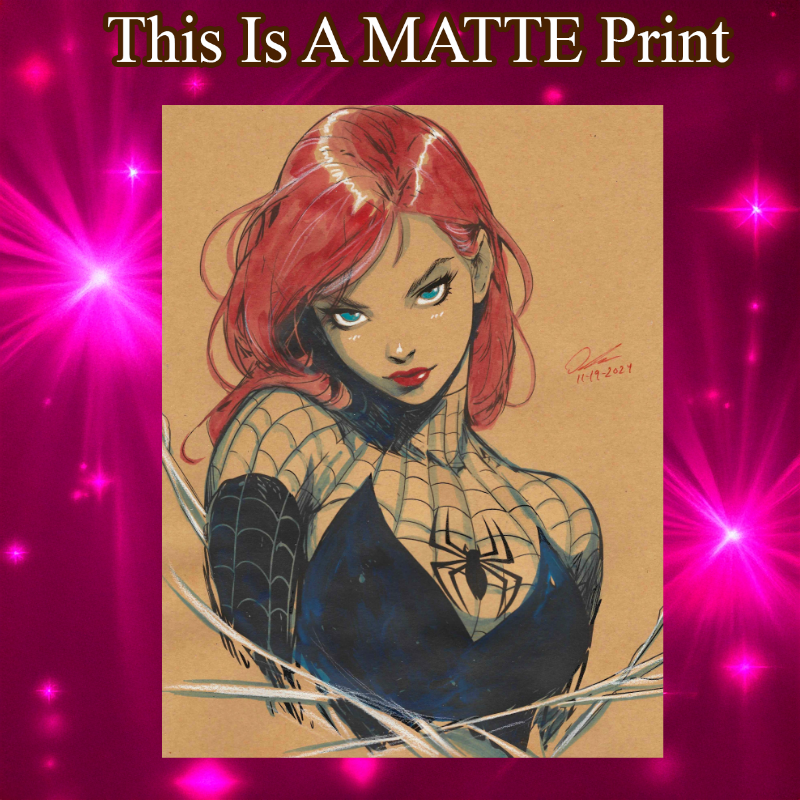 Mary Jane Art Illustration Hard Signed 8.5x11in Fine Art PRINT