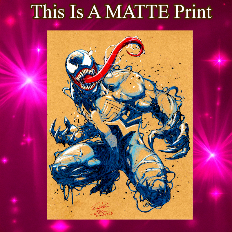 Venom Art Illustration Hard Signed 8.5x11in Fine Art PRINT