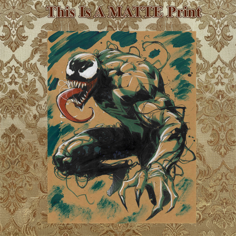 Venom Art Illustration Hard Signed 8.5x11in Fine Art PRINT