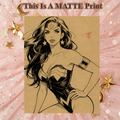 Wonder Woman Art Illustration Hard Signed 8.5x11in Fine Art PRINT
