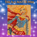 Supergirl Art Illustration Hard Signed 8.5x11in Fine Art PRINT