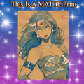 Wonder Woman Art Illustration Hard Signed 8.5x11in Fine Art PRINT