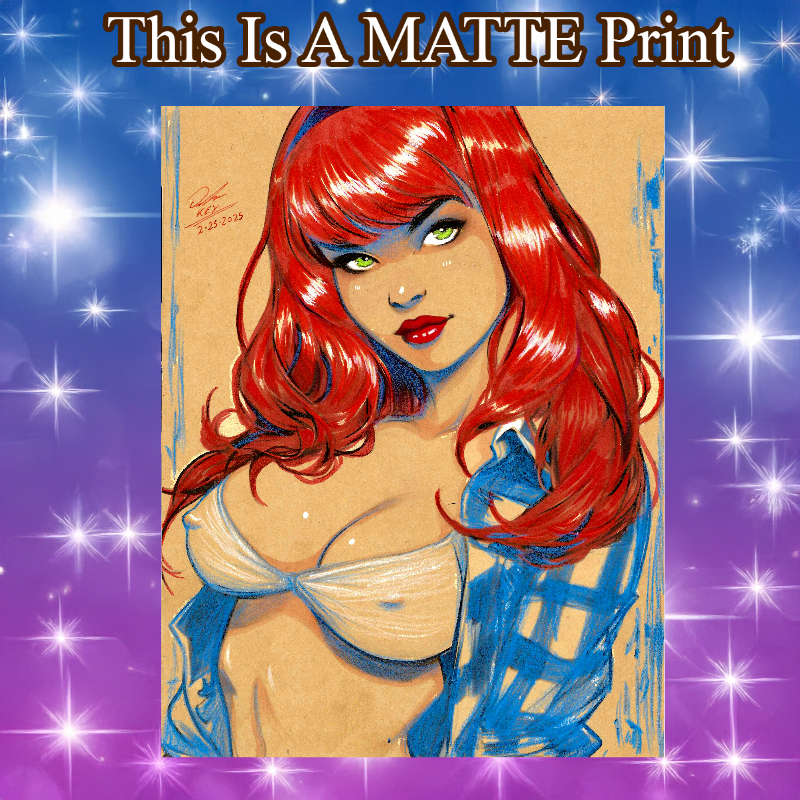 Mary Jane Art Illustration Hard Signed 8.5x11in Fine Art PRINT