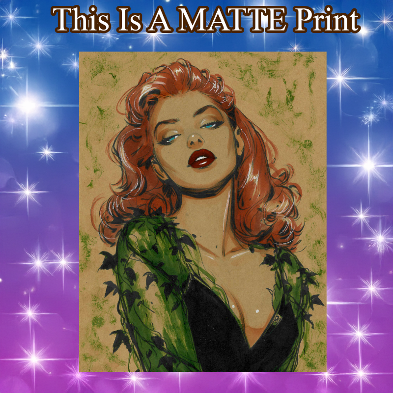 Poison Ivy Art Illustration Hard Signed 8.5x11in Fine Art PRINT