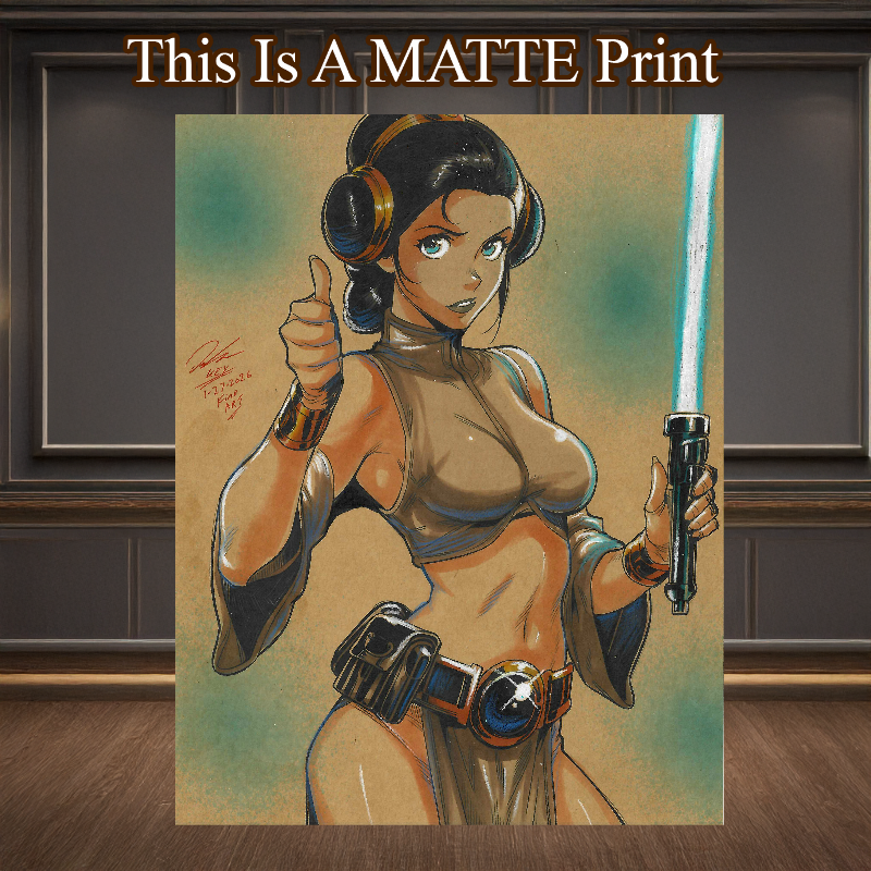Princess Leia Art Illustration Hard Signed 8.5x11in Fine Art PRINT