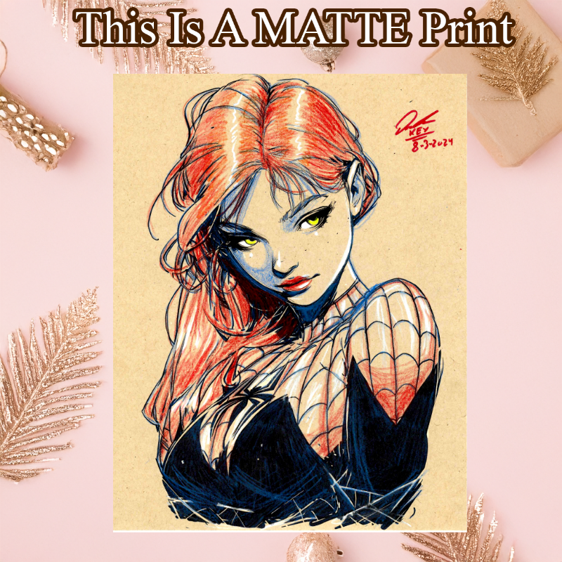 Mary Jane Art Illustration Hard Signed 8.5x11in Fine Art PRINT