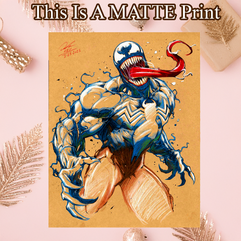 Venom Art Illustration Hard Signed 8.5x11in Fine Art PRINT