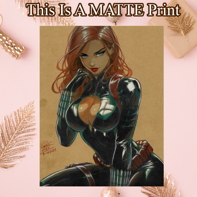 Black Widow Art Illustration Hard Signed 8.5x11in Fine Art PRINT