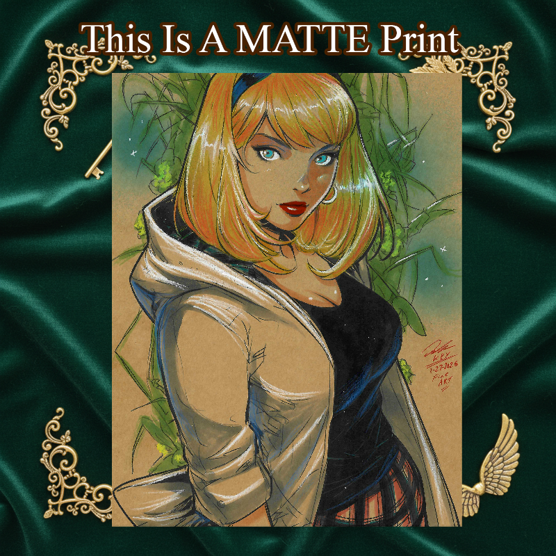 Gwen Stacy Art Illustration Hard Signed 8.5x11in Fine Art PRINT
