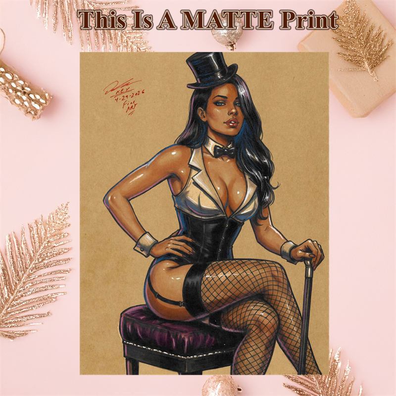 Zatanna Art Illustration Hard Signed 8.5x11in Fine Art PRINT