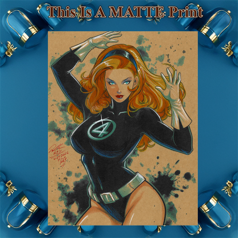Sue Storm Art Illustration Hard Signed 8.5x11in Fine Art PRINT