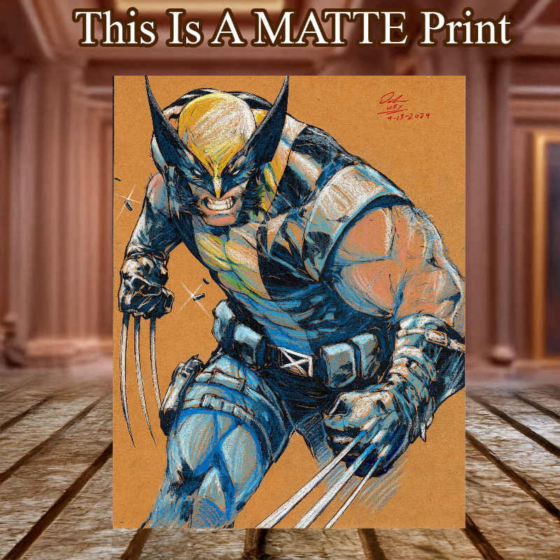 Wolverine Art Illustration Hard Signed 8.5x11in Fine Art PRINT
