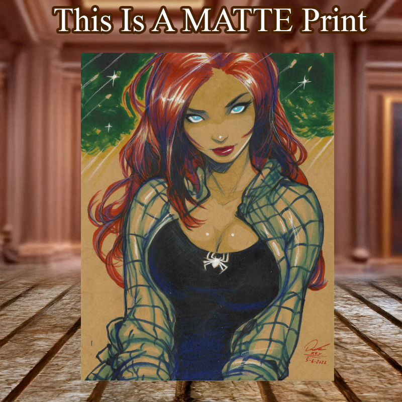 Mary Jane Art Illustration Hard Signed 8.5x11in Fine Art PRINT