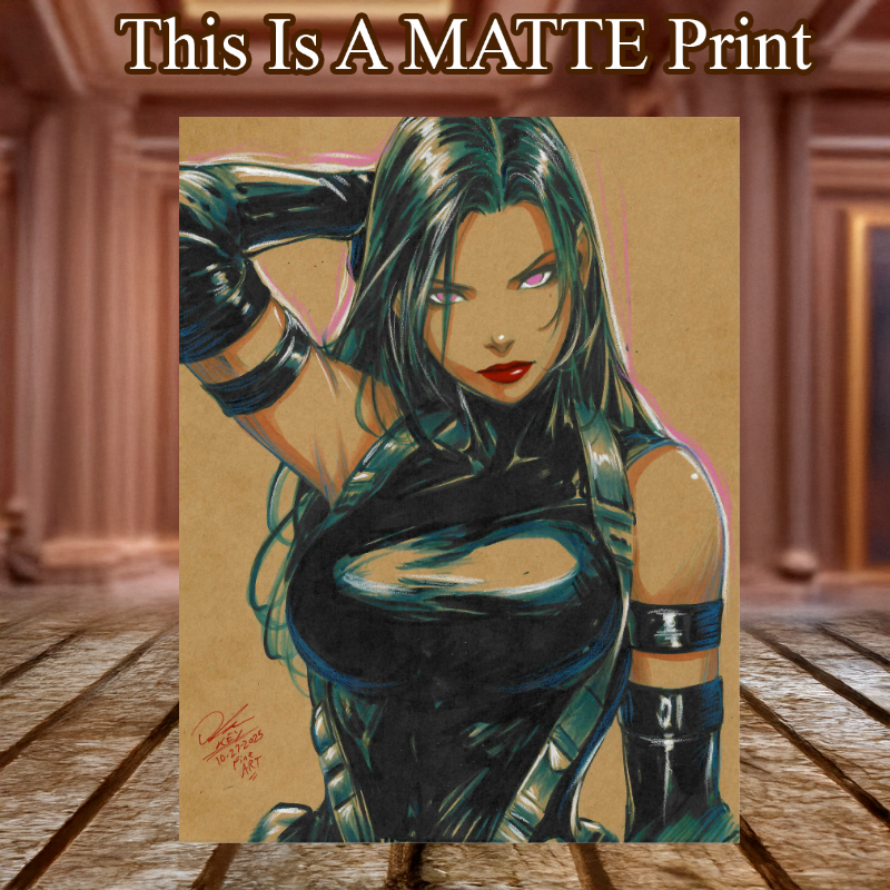 Psylocke Art Illustration Hard Signed 8.5x11in Fine Art PRINT