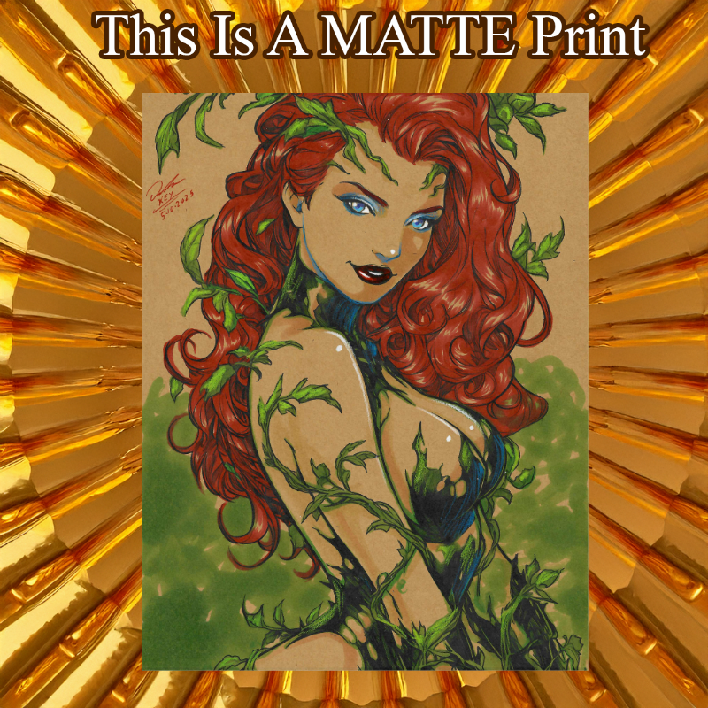 Poison Ivy Art Illustration Hard Signed 8.5x11in Fine Art PRINT