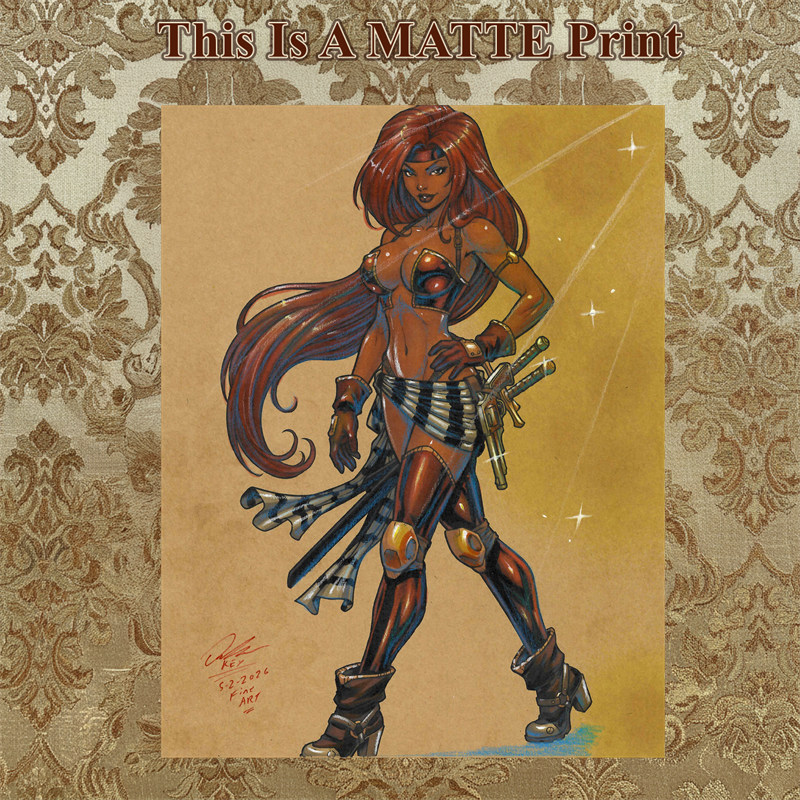 Red Monika Art Illustration Hard Signed 8.5x11in Fine Art PRINT