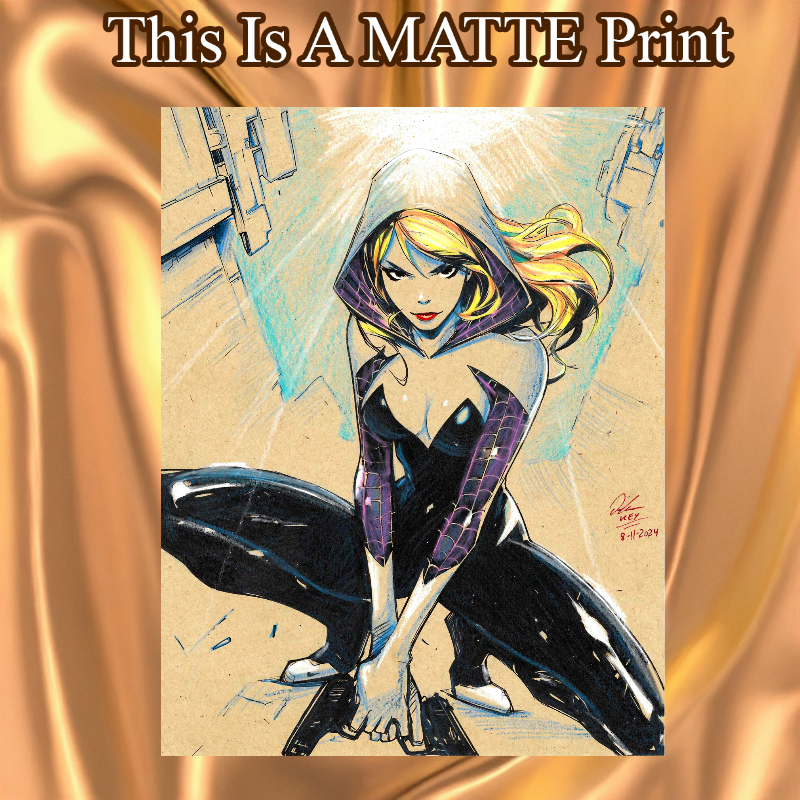 Gwen Stacy Art Illustration Hard Signed 8.5x11in Fine Art PRINT