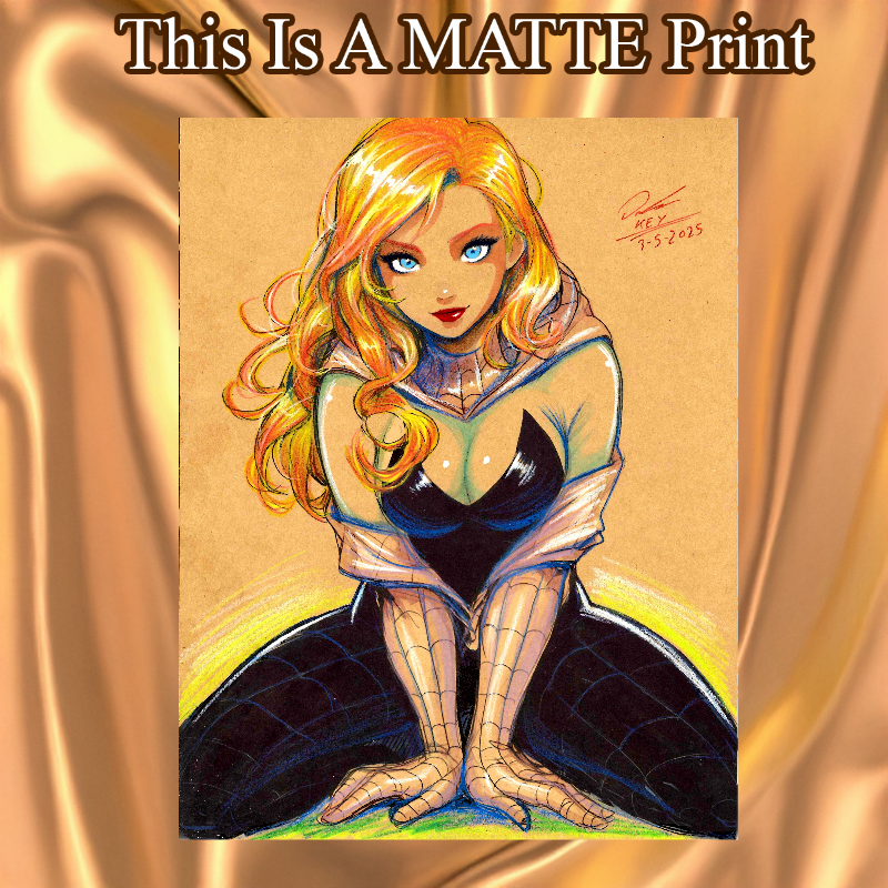 Spider Gwen Art Illustration Hard Signed 8.5x11in Fine Art PRINT