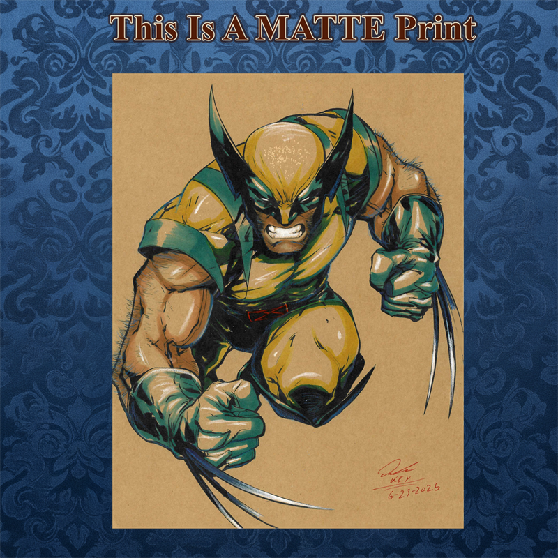 Wolverine Art Illustration Hard Signed 8.5x11in Fine Art PRINT