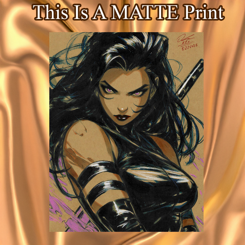 Psylocke Art Illustration Hard Signed 8.5x11in Fine Art PRINT