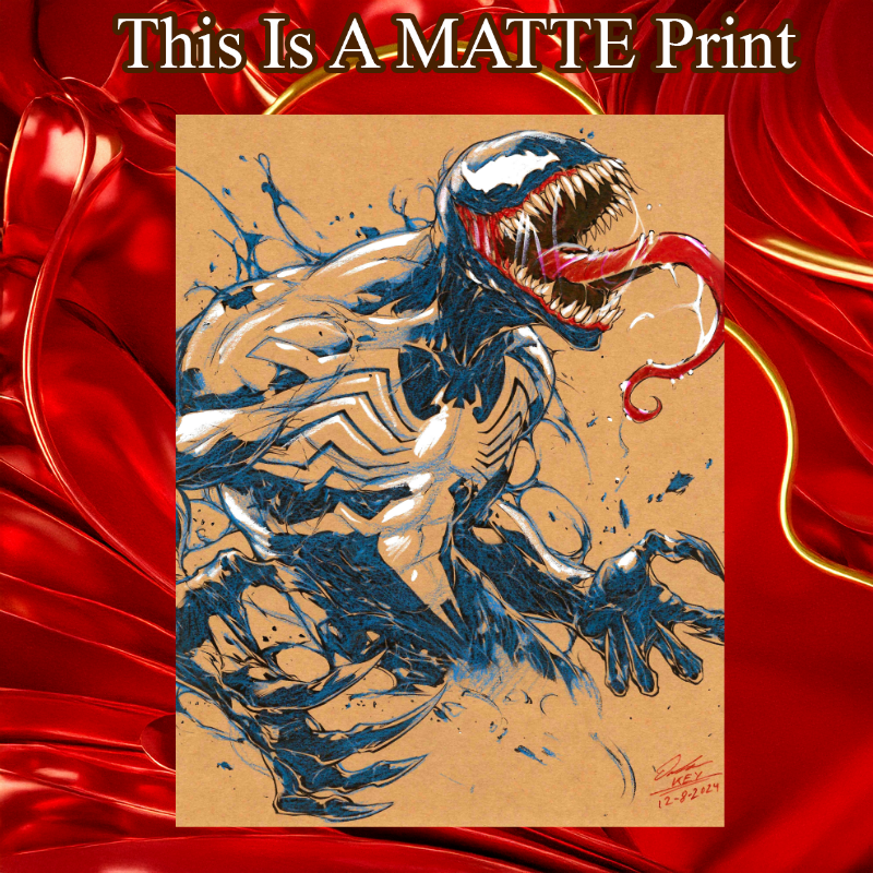 Venom Art Illustration Hard Signed 8.5x11in Fine Art PRINT
