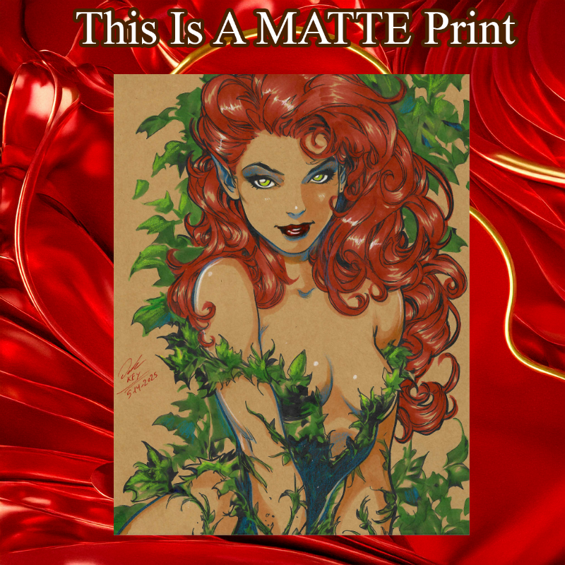 Poison Ivy Art Illustration Hard Signed 8.5x11in Fine Art PRINT